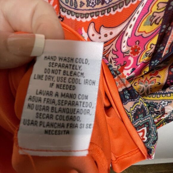 Leslie Fay Sleeveless Smocked Shift Dress Women's Sz 14 Paisley Floral Boho - Picture 4 of 16